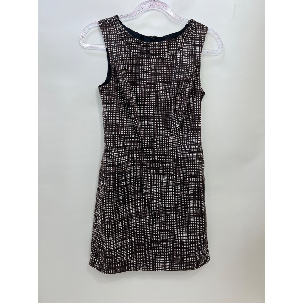 The Limited Collection Brown Checkered Sleeveless Sheath Dress Womens Size 4